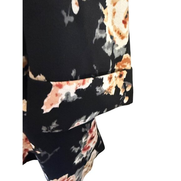 Daniel Rainn Floral Open Front Blazer Jacket Womens M Black Red Beige China - Picture 12 of 12